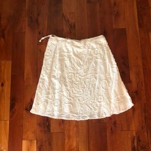 A white floral skirt